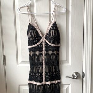 Alpha & omega gothic black lace spaghetti strap sexy dress Large